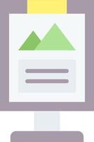 A computer monitor with a mountain on it vector