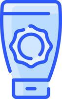 A blue and white container with a white background vector