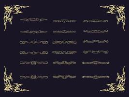 Bunde set element border for design retro vector