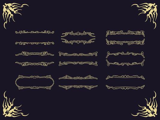 golden ornate frames and borders