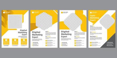 set of bundle flyer design template vector