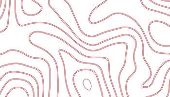 Red Contour Line Topographic Map Pattern on White Background vector