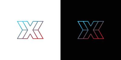 Modern and sophisticated initial X logo design gradations color vector