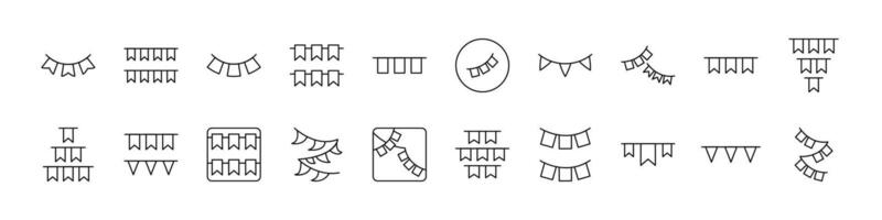 Garlands Collection of Thin Icons. Editable Stroke. Suitable for Web Sites, Books, Cards, Apps vector