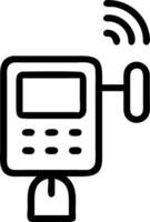 Futuristic point of sale with glowing data vector