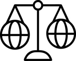 Globe and scales floating with white background symbolizing global financial responsibility vector