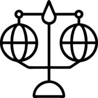 Globe and scales floating above white background symbolizing global financial responsibility vector
