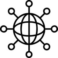 Globe with network connections overlaid on an abstract bokeh background vector