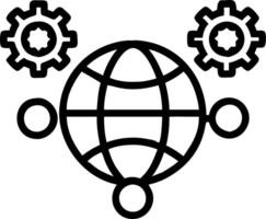 Globe and gears floating above white background symbolizing global teamwork and responsibility vector