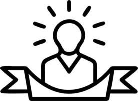 Glossy black background with floating glowing leadership badge and copy space vector
