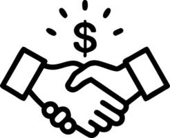 Glossy business handshake with floating currency symbols and copy space vector