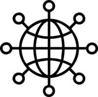 Glossy globe with business network icons and copy space vector