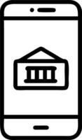 Glossy smartphone with mobile banking app and copy space vector