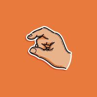 Hands Showing Little Size Measurements Illustration. People hand measuring tiny scale of objects vector