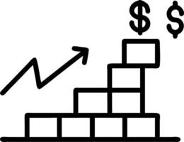 Wealth building blocks with financial symbols vector
