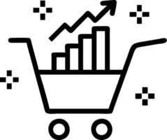 Abstract Bokeh Shopping Cart and Wealth Chart vector