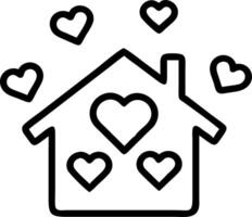 Abstract digital art of a home filled with bokeh hearts symbolizing love for remote work vector