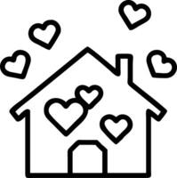 Abstract digital art of home office filled with bokeh hearts vector