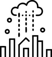 Abstract digital rain forms business skyline vector