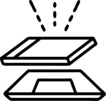 Abstract holographic tablet floating in a clean minimalist workspace vector