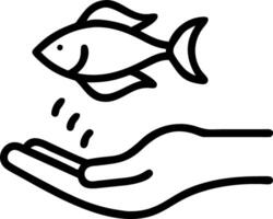 Abstract of a fish swimming towards a hand with soft colors vector