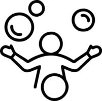 Abstract image of person juggling bokeh balls representing work life balance vector