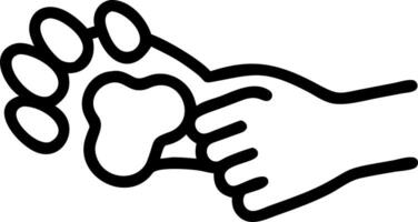 Abstract of cat paw reaching towards human hand with soft glow vector