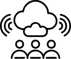 Abstract teamwork on cloud solutions vector