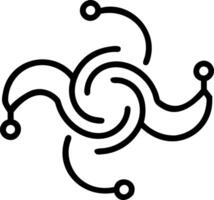 Abstract swirls forming green supply chain vector