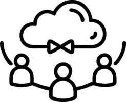 Abstract teamwork on cloud solutions vector