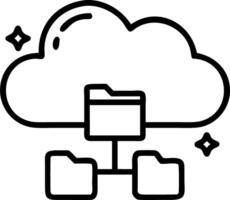 Abstract workflow and cloud storage vector
