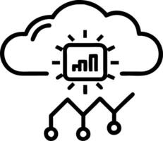 AI Chip with Floating Growth Data Elements vector