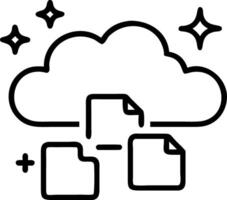 Abstract workflow and cloud storage vector