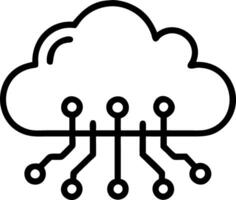 AI driven cloud with glowing growth pathways isolated vector