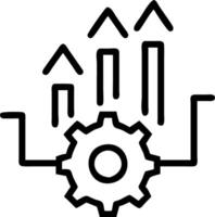 AI data gear with glowing elements and upward arrows vector