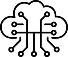 AI Circuit Board with Floating Data Streams Isolated vector