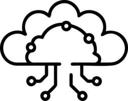 AI cloud network with glowing neural data paths isolated vector