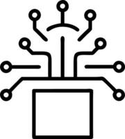 AI Neural Network with Floating Growth Data on a Podium vector