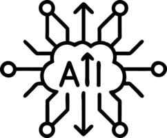 AI Neural Network with Floating Growth Arrows vector