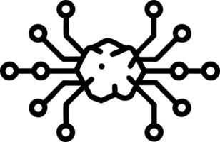 AI Neural Network with Floating Skill building Elements Isolated vector