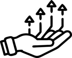AI Robot Hand Holding Floating Growth Arrows Isolated vector