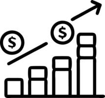 Ascending coins forming bar graph vector