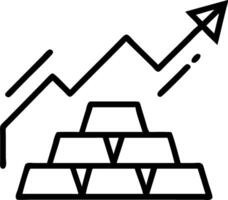 Ascending gold bars and stock chart vector