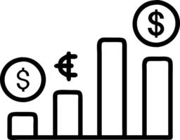 Bar Graph with Currency Symbols vector