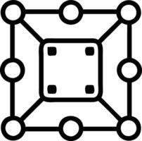 Blockchain inspired frame with connected nodes vector