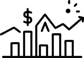 Blurred cityscape with glowing financial symbols vector