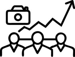 Blurred businesspeople with glowing graph overlay vector