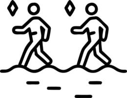 Bokeh business figures walking on water vector
