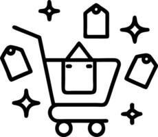 Bokeh constellation of shopping icons vector