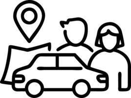 Bokeh digital art of a couple looking at a map beside their car vector